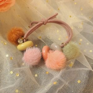 Luxury fur hair tie for fall, winter